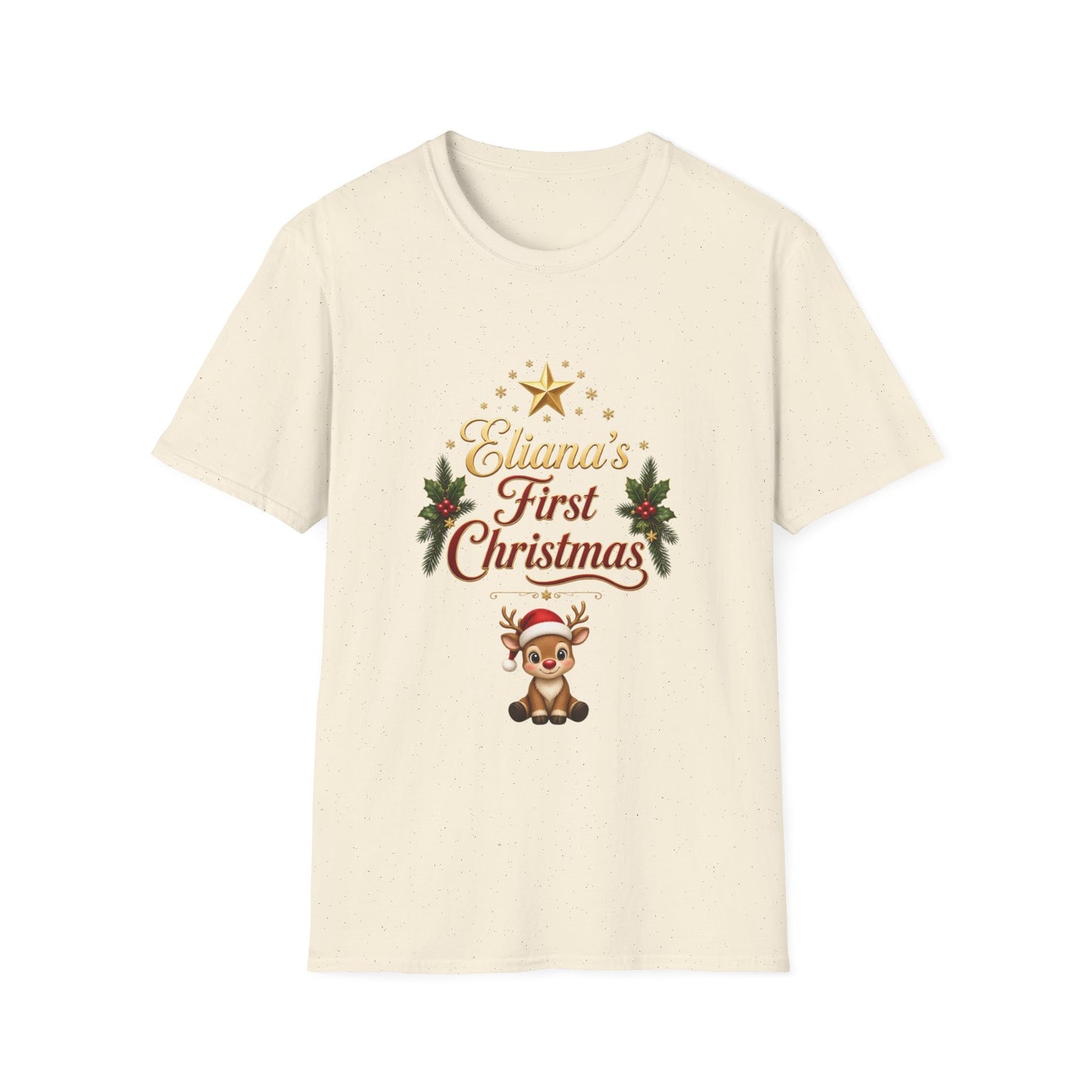 "First Christmas" T‑Shirt — Custom Name Baby Holiday Tee