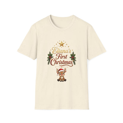 "First Christmas" T‑Shirt — Custom Name Baby Holiday Tee