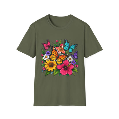Butterfly and flowers