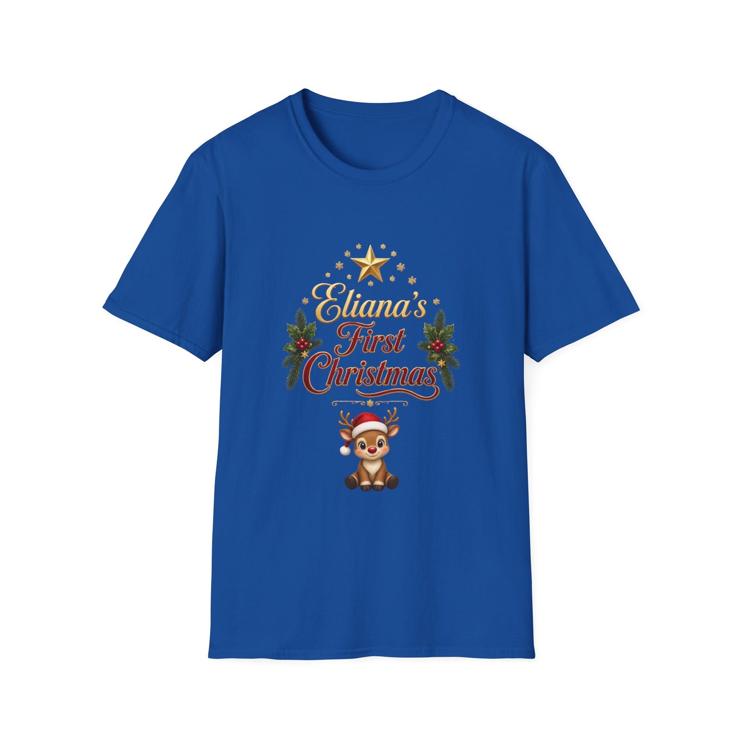 "First Christmas" T‑Shirt — Custom Name Baby Holiday Tee