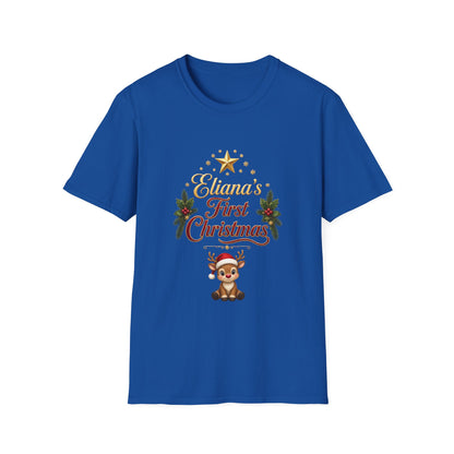 "First Christmas" T‑Shirt — Custom Name Baby Holiday Tee
