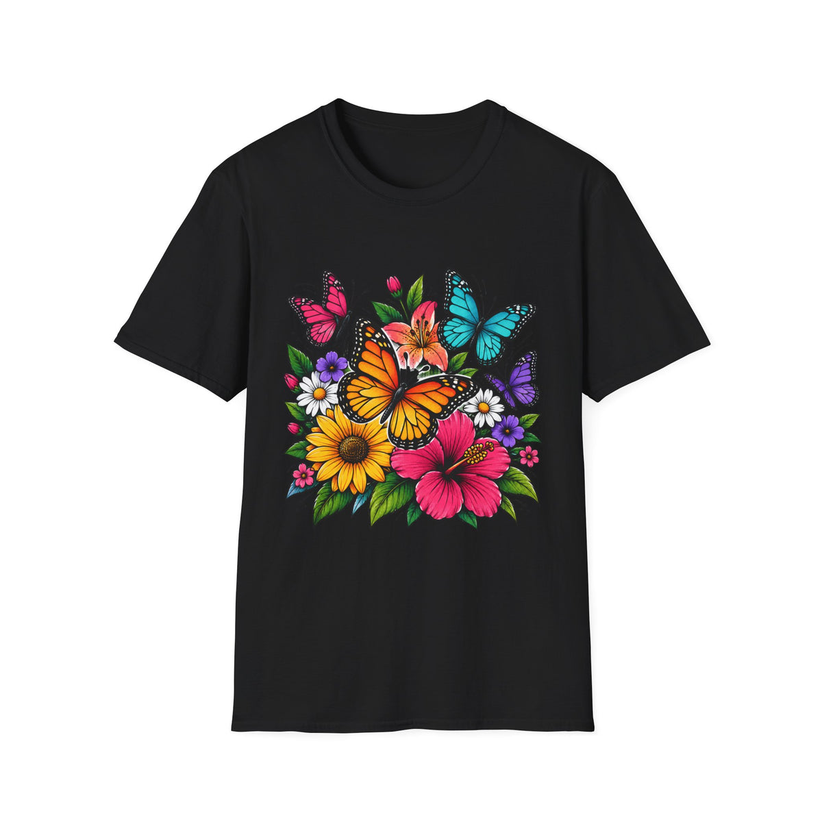 Butterfly and flowers