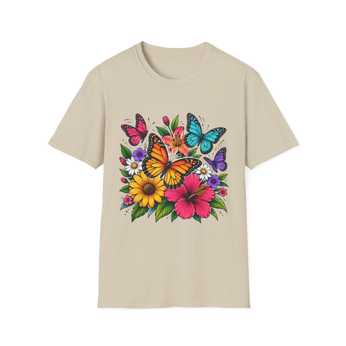 Butterfly and flowers