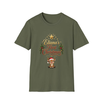 "First Christmas" T‑Shirt — Custom Name Baby Holiday Tee