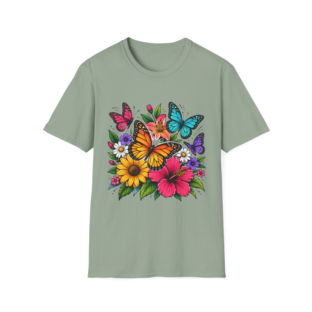 Butterfly and flowers