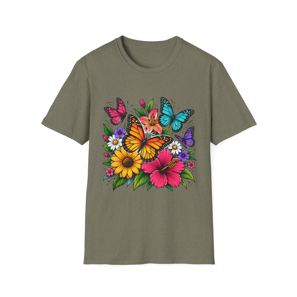 Butterfly and flowers